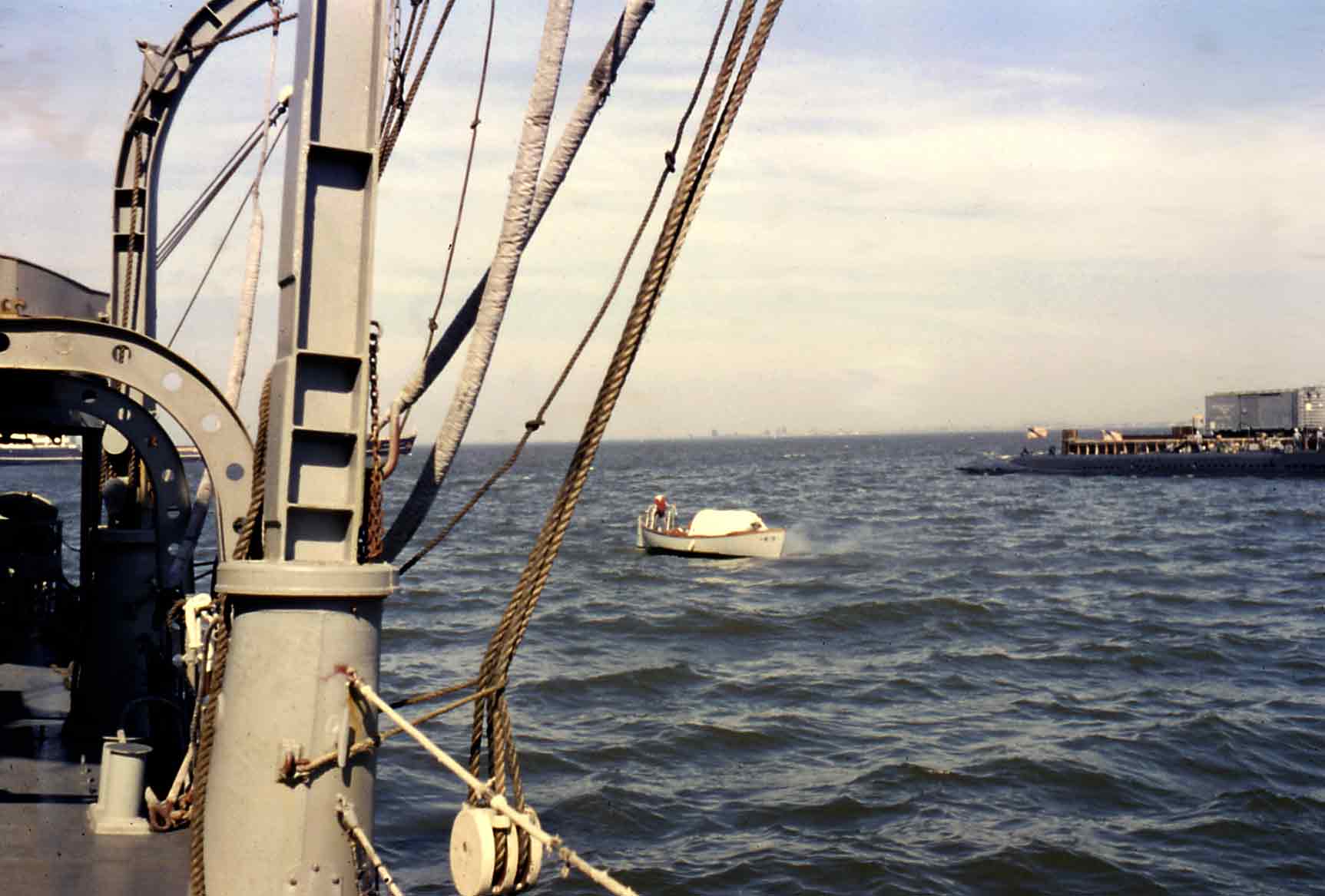 Photo - motor whaleboat on trial run in Norfolk Harbor