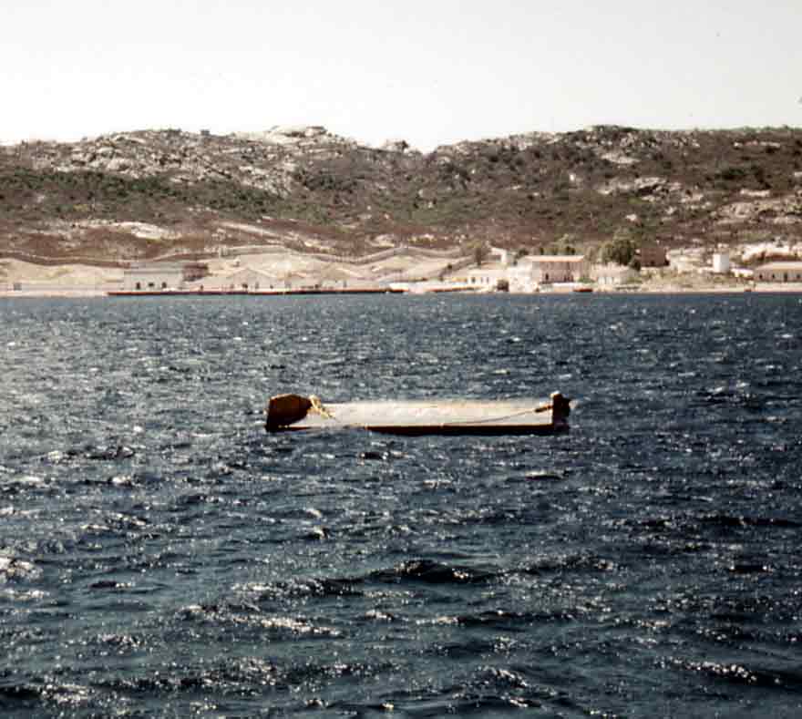 Photo - overturned gunnery sled