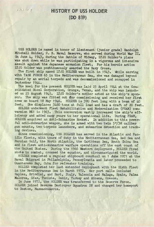 USS Holder Family Day Pamphlet - Page 3